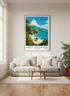 Queensland Travel Poster | Tropical Coastal Wall Art, Australian Beach Decor