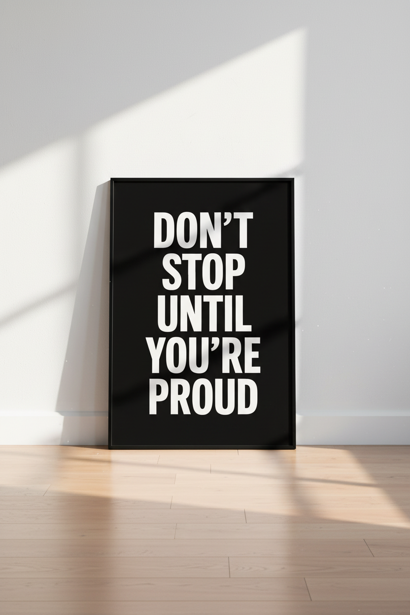 Motivational Quote Wall Art Print | Office &amp; Gym Decor | Minimalist Inspirational Poster | Don&