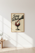 Retro Wine Wall Art Print | Funny Kitchen Decor | Bar Cart Aesthetic Poster | Say When Quote Art | Red Wine Lover Gift