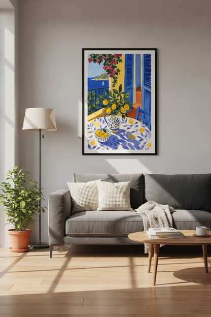 Mediterranean poster | Lemon Still Life, Kitchen Decor