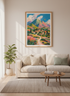 Mountain Village Wall Art Print | Colorful Mediterranean Landscape | Impressionist Poster