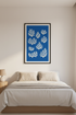Minimalist Coral Wall Art Print | Coastal Bathroom Decor | Ocean Blue & White Aesthetic Framed Poster
