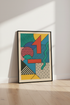 Abstract Geometric Wall Art Print | Mid Century Modern Nursery Decor | Memphis Style Living Room Poster | Colorful Retro Gift