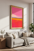 Abstract Landscape | Vibrant Pink Orange, Living Room