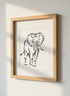 Minimalist Elephant Wall Art Print | Boho Nursery Decor | Black & White Animal Poster | African Safari Decor