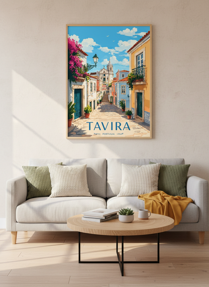 Tavira Portugal Travel Wall Art Print | Mediterranean Decor | Coastal Poster