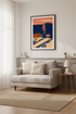coastal still life | midcentury navy coral dining decor
