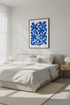 Abstract Floral Wall Art Print | Modern Blue Botanical Framed Art | Living Room Decor | Eclectic Gallery Wall Poster