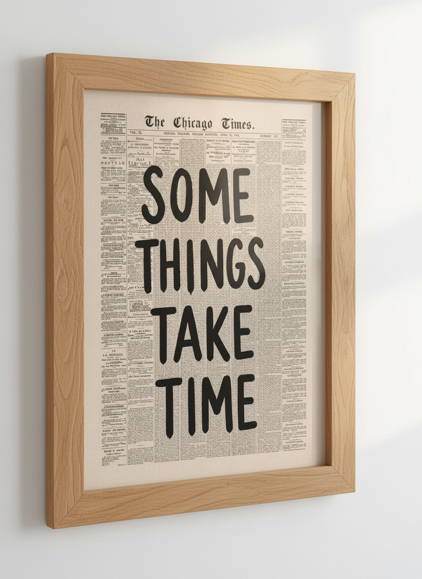 Inspirational Newspaper Wall Art Print | Office &amp; Living Room Decor | Vintage Aesthetic Poster | &