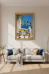 coastal lemon print | Mediterranean blue & yellow kitchen decor