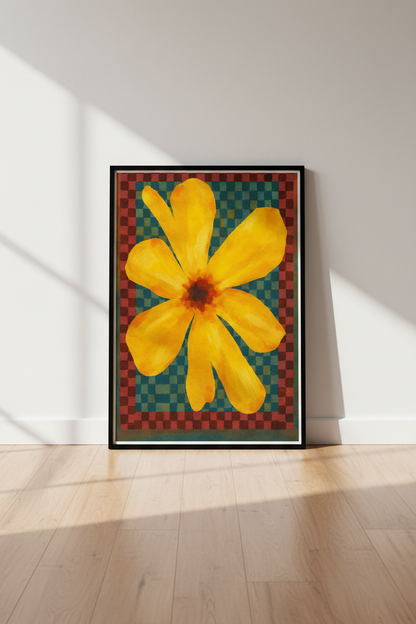 Abstract Yellow Floral Wall Art | Framed &amp; Digital