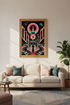retro cosmic poster | futuristic pink teal, living room art