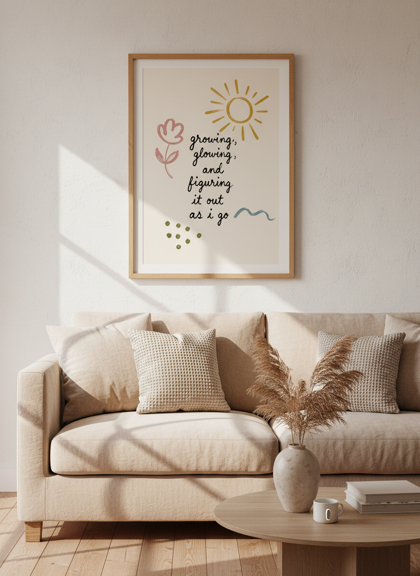Boho Sun Quote Wall Art Print | Nursery &amp; Office Decor | Inspirational Poster