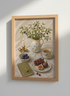 French Countryside Still Life Art Print | Provence Farmhouse Decor | Rustic Botanical Candle Tea Poster