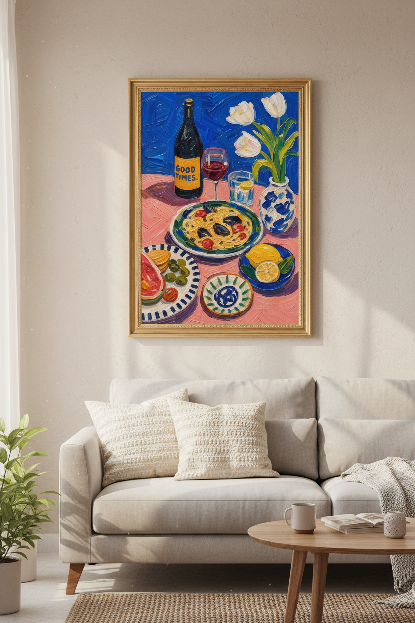 colorful still life | Bold impasto, kitchen decor