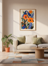 Abstract Floral Woman Wall Art Print | Boho Bedroom Decor | Maximalist Eclectic Poster