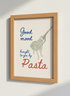Quirky Kitchen Wall Art Print | Pasta Lover Decor | Italian Food Poster | Dining Room Quote Art | Funny Foodie Gift | Good Mood Art