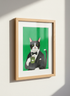 Chic Tuxedo Cat Art Print | Dapper Animal Decor | Mid-Century Modern Poster | Quirky Pet Lover Gift | Green Wall Art