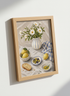 Rustic Still Life Wall Art Print | Kitchen Decor | French Countryside Poster | Botanical Lemon Olives Bread Daisy Painting