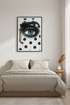 Abstract Eye Framed Wall Art | Modern Home Decor | Pop Art Inspired Poster Print | Ready to Hang Black & White Blue Eye Art