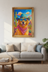 cowboy dog wall art | Vibrant Western Palette, Living Room
