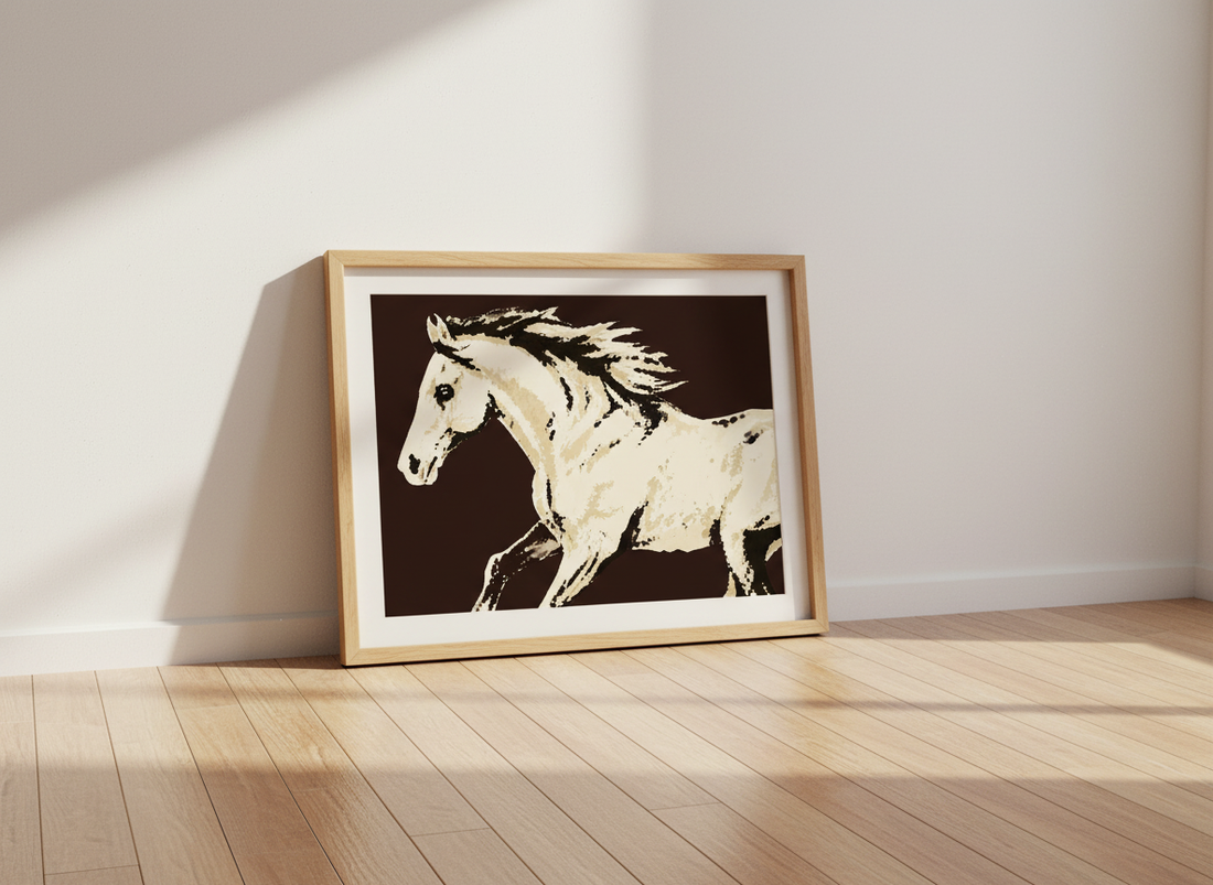 Abstract Horse Wall Art Print | Farmhouse Living Room Decor | Minimalist Horse Poster | Animal Art Print | Equine Art