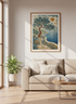 Mediterranean Tree Wall Art Print | Coastal Path Decor | Woodcut Aesthetic Poster