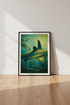 Abstract Shark Art Framed Print