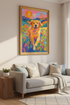 colorful dog art | Vibrant Acrylic, Living Room Decor