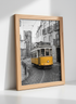 Lisbon Tram Wall Art Print | Travel Photography Decor | Cityscape Aesthetic Poster | Yellow Tram Print | Portugal Art