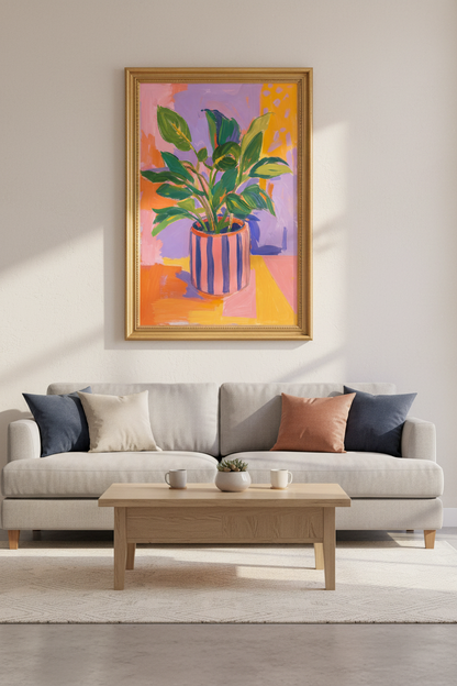 colorful botanical | Vibrant Abstract, Living Room Decor