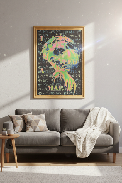 vaporwave wall art | Neon Portrait, Bedroom Decor, Retro Poster