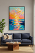 sunset ocean print | Vibrant Impressionist Colors, Coastal Bedroom