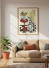 Cat Art Print | Whimsical Polka Dot Feline, Maximalist Home Decor, Quirky Pet Gift
