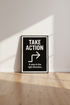 Minimalist Inspirational Quote Wall Art | Take Action Poster Print | Office Decor | Entrepreneur Gift | Motivational Art