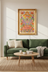psychedelic poster | retro floral sunburst, living room decor
