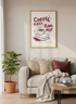 Coffee First Plans Next Wall Art | Kitchen Decor | Minimalist Coffee Lover Poster