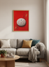 Sea Urchin Wall Art | Red and Gold Abstract Print | Modern Coastal Decor