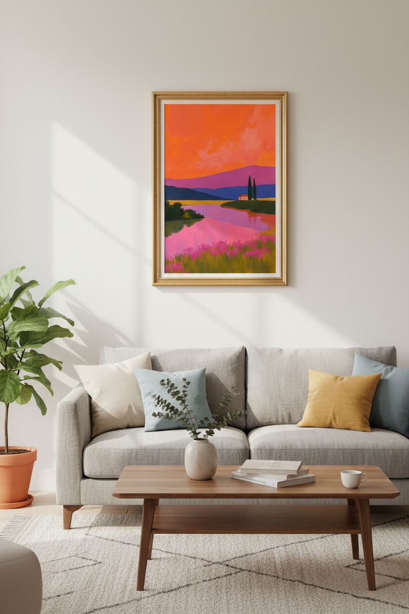 colorful landscape | Sunset Palette, Living Room Decor