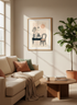 Parisian Interior Art Print | Boho French Apartment Decor | Mid-Century Modern Poster
