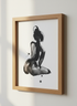 Minimalist Female Figure Wall Art Print | Bedroom Decor | Zen Ink Wash Abstract Woman Poster | Brush Stroke Nude Art