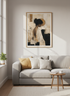 Abstract Woman Portrait | Neutral & Gold Modern Art, Living Room Office Wall Decor
