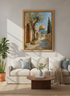 Jerusalem Dome of the Rock Wall Art | Islamic Oil Painting Decor | Gold Mosque Poster