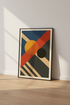 Abstract Geometric Wall Art Print | Mid Century Modern & Bauhaus Decor | Living Room Poster | Minimalist Blue Orange Grey Art