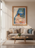Mediterranean Coast Wall Art | Blue Window View Poster, Coastal Bedroom Decor