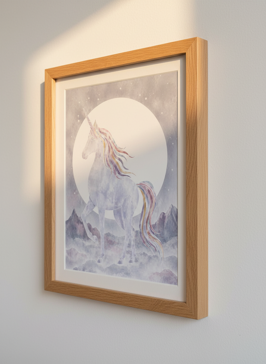 Watercolor Unicorn Wall Art Print | Magical Nursery Decor | Pastel Fantasy Poster | Abstract Mythical Creature Art
