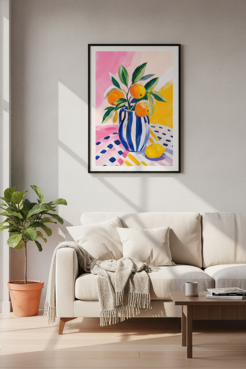 citrus wall art | Modern Colorful Kitchen Decor, Vibrant Poster