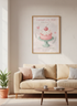 Cherry Cake Painting | Pink Pastel Watercolor, Kitchen & Nursery Wall Art Print