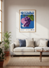 Retro Japanese Grape Poster | Fruit Kitchen Art, Blue Purple Aesthetic Room Decor