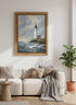 Lighthouse Oil Painting Print | Coastal Wall Art, Nautical Impressionist Poster